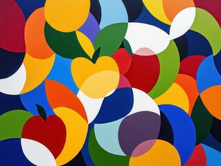 Poster - Vibrant abstract fruit art modern gallery colorful composition contemporary environment artistic viewpoint creative concept