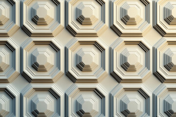 Poster - Sophisticated classical 3d pattern. Ancient ornament. Background image. Created with Generative AI technology.