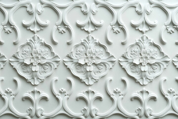 Poster - Sophisticated classical 3d pattern. Ancient ornament. Background image. Created with Generative AI technology.