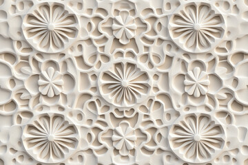 Poster - Sophisticated classical 3d pattern. Ancient ornament. Background image. Created with Generative AI technology.