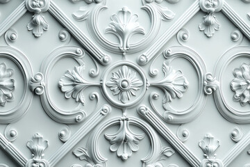 Poster - Sophisticated classical 3d pattern. Ancient ornament. Background image. Created with Generative AI technology.