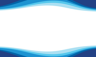 Wall Mural - modern blue wave abstract frame vector background without border banner and blank space.