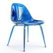 © 3DLeonardo - A 3D rendering of a single, modern, transparent blue chair against a white background.