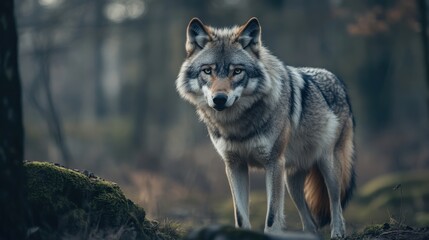  Majestic wolf in the forest