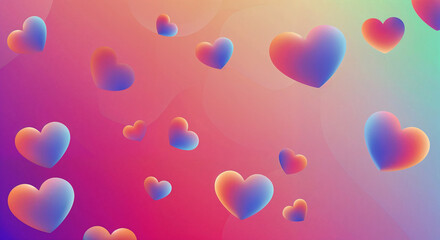 Poster - seamless hearts love background . Generative AI