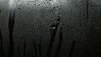 Wall Mural - closeup view capturing the intricate condensation of fog on a window glass surface, showcasing the d