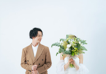 Poster - ウェディング、自撮り、新郎、新婦、結婚、ブライダル、前撮り、結婚式、カップル、フォト、韓国、白バック、切り抜き、婚活、嬉しい、喜ぶ、ハッピー、ポートレート、ドレス、ブーケ、ファッション、おしゃれ、笑う、笑顔、楽しい、スーツ、タキシード、お祝い、フォトスタジオ、写真館、照れる、セルフ、ウエディング、コピースペース、若い、30代、ジューンブライド、20代、披露宴、男性、女性、日本人、男女、夫婦、憧れ、