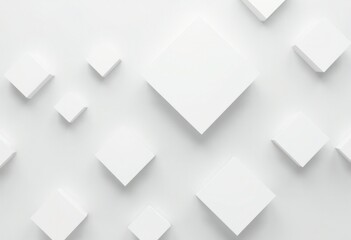 Aufkleber - Square Patterned Background with White Squares on Light Gray Background