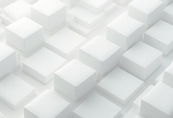 Aufkleber - Abstract Geometric Pattern of White Cubes