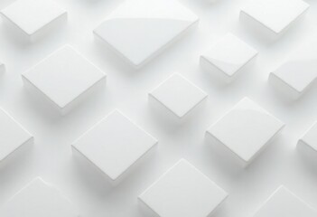 Aufkleber - White Cubes Installation: A Minimalist Masterpiece in Monochromatic Hues