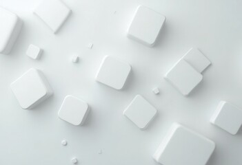 Poster - Abstract White Shapes on White Background