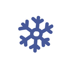 Aufkleber - Snowflake icon. Frozen icy snow flake shape, decorative winter design element. Seasonal holiday decoration, frost and cold weather symbol. Flat vector illustration isolated on white background