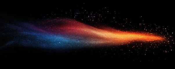 Wall Mural - grainy noise texture background, blue red orange abstract vibrant glowing color gradient shape on bl
