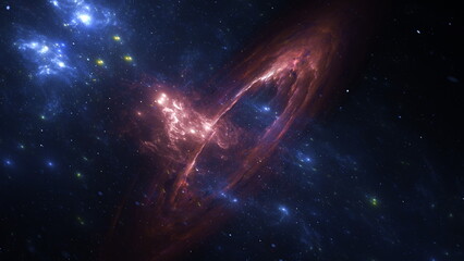 Wall Mural - bright colors swirl around a cosmic whirlpool, showcasing the mystery and beauty of a distant galaxy
