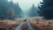 © Constantinos - Solitary deer on misty forest path