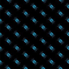 Aufkleber - AI icon pattern seamless isolated on black background