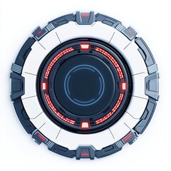 Poster - Futuristic Sci-Fi Interface Design with Glowing Elements and Patterns