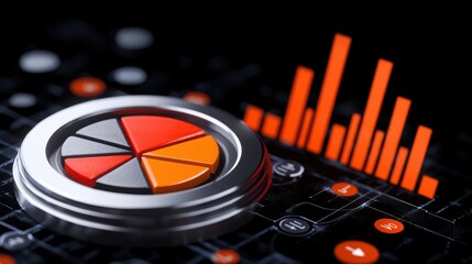 Poster - Colorful Chart and Data Visualization on Modern Technology Background