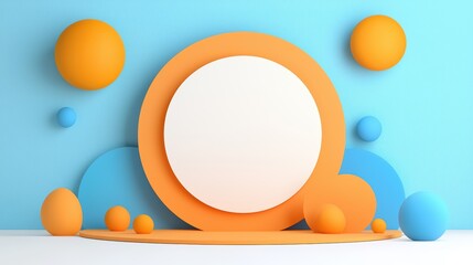 Poster - Abstract Geometric Composition with Colorful Circles and Shapes