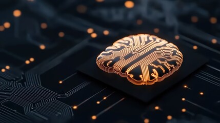 Poster - Futuristic Neural Network Design with Digital Circuitry Background