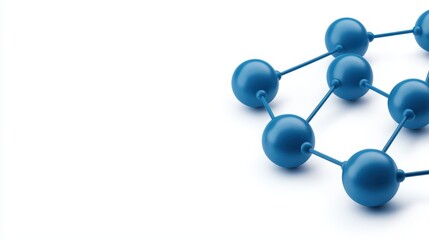 Poster - Blue Molecular Structure Representation on a Minimalist White Background