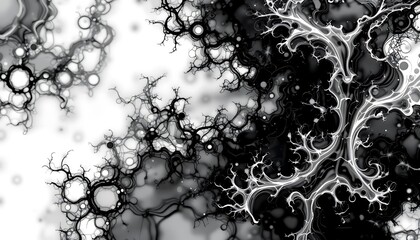 Poster - Abstract Black And White Organic Fractal Art