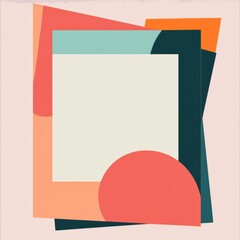Fototapete - Creative abstract background featuring geometric shapes with plenty of copy space for messaging or design. Generative AI