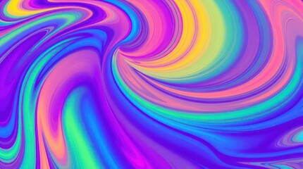 Poster - Colorful Abstract Swirl Pattern with Vibrant Rainbow Tones Wallpaper Backgroind