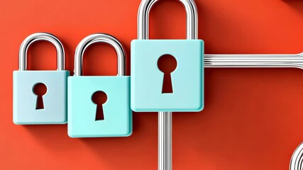 Poster - Colorful Lock Symbols Representing Security and Protection in Digital Space