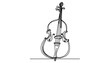 © DigitArt - Contrabass music instrument   One line drawing of acoustic guitar  . Transparent background png file