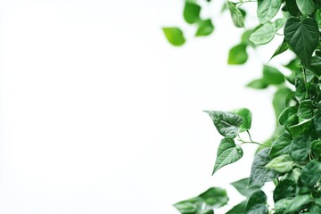 Leinwandbilder - Lush green leaves beautifully frame empty space for text in natural light. Generative AI