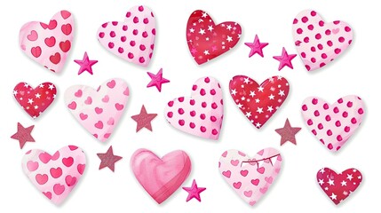 Canvas Print - Valentine's Day hearts clip art