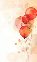 Poster - Colorful balloons floating with soft pastel background suitable for creative design. Generative AI