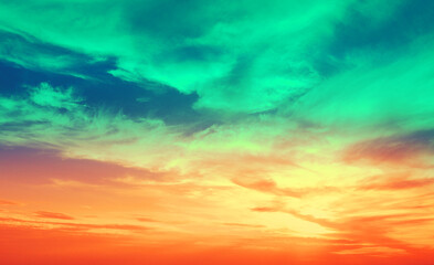 Wall Mural - colorful cloudy sky at sunset. gradient color. sky texture. abstract nature background