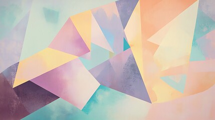 Wall Mural - Abstract Pastel Geometric Triangle Art Painting