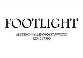 Foot light font for logo and headline. Isolated vector typeset