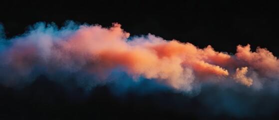 Poster - Vibrant cosmic dust with fine particles showcasing varied colors against dark background