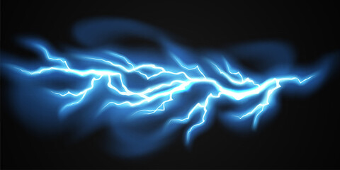 Wall Mural - lightning light effect background realistic flash with lightning electric explosion vector illustrat