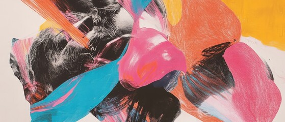 Aufkleber - Vibrant crayon drawings featuring bold outlines and simple shapes in a colorful arrangement