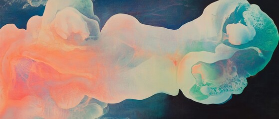 Aufkleber - Crayon resist technique showcases blended watercolors and vibrant abstract shapes