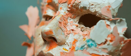 Aufkleber - Intricate sculpture crafted with clay and vibrant crayon shavings for artistic expression
