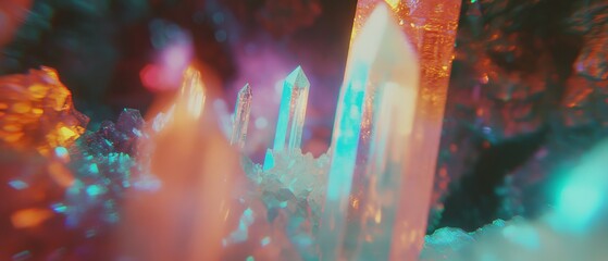 Aufkleber - Discover glowing crystal formations in the mesmerizing depths of natural caverns