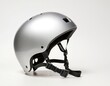 © Viktor - A sleek silver helmet designed for safety in sports and activities.