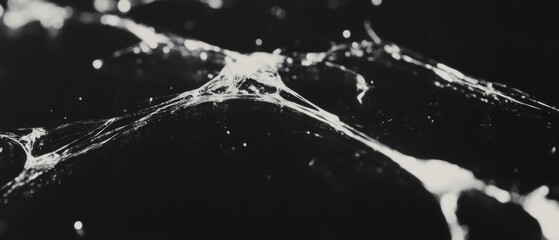 Aufkleber - Delicate fragments of shattered glass suspended against a black background create a fractured effect