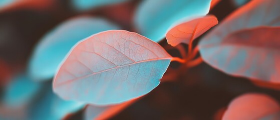 Poster - Beautiful delicate leaves showcasing intricate veins and vibrant colors in a natural setting