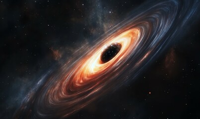 abstract swirling galaxy with a black hole center