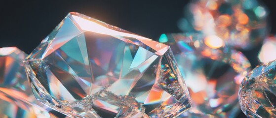 Aufkleber - Brightly shining gems display intricate facets and stunning reflections in a vibrant arrangement