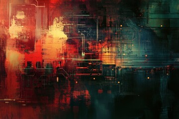 Poster - Digital background for tech, AI.