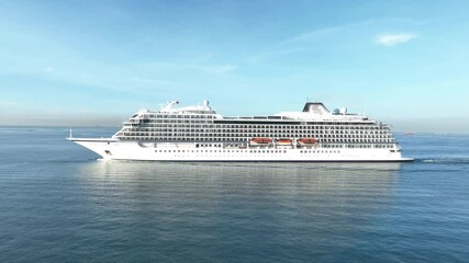 Wall Mural - cruise ship, cruise liners beautiful white cruise ship above luxury cruise in the ocean sea concept 
