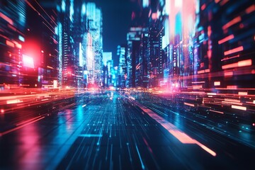 Aufkleber - modern city with communication network. online connection and data traffic.